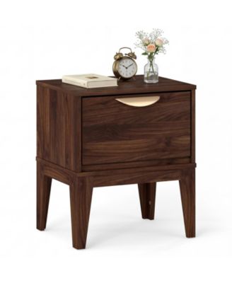 Nightstand with Storage Mid Century Modern Bedside Table with Drawer