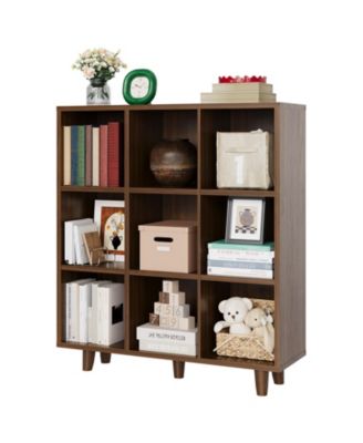 9-cube 3-tier open bookcase, perfect for stylish storage and display in living rooms, bedrooms, or offices. Space-saving and modern design