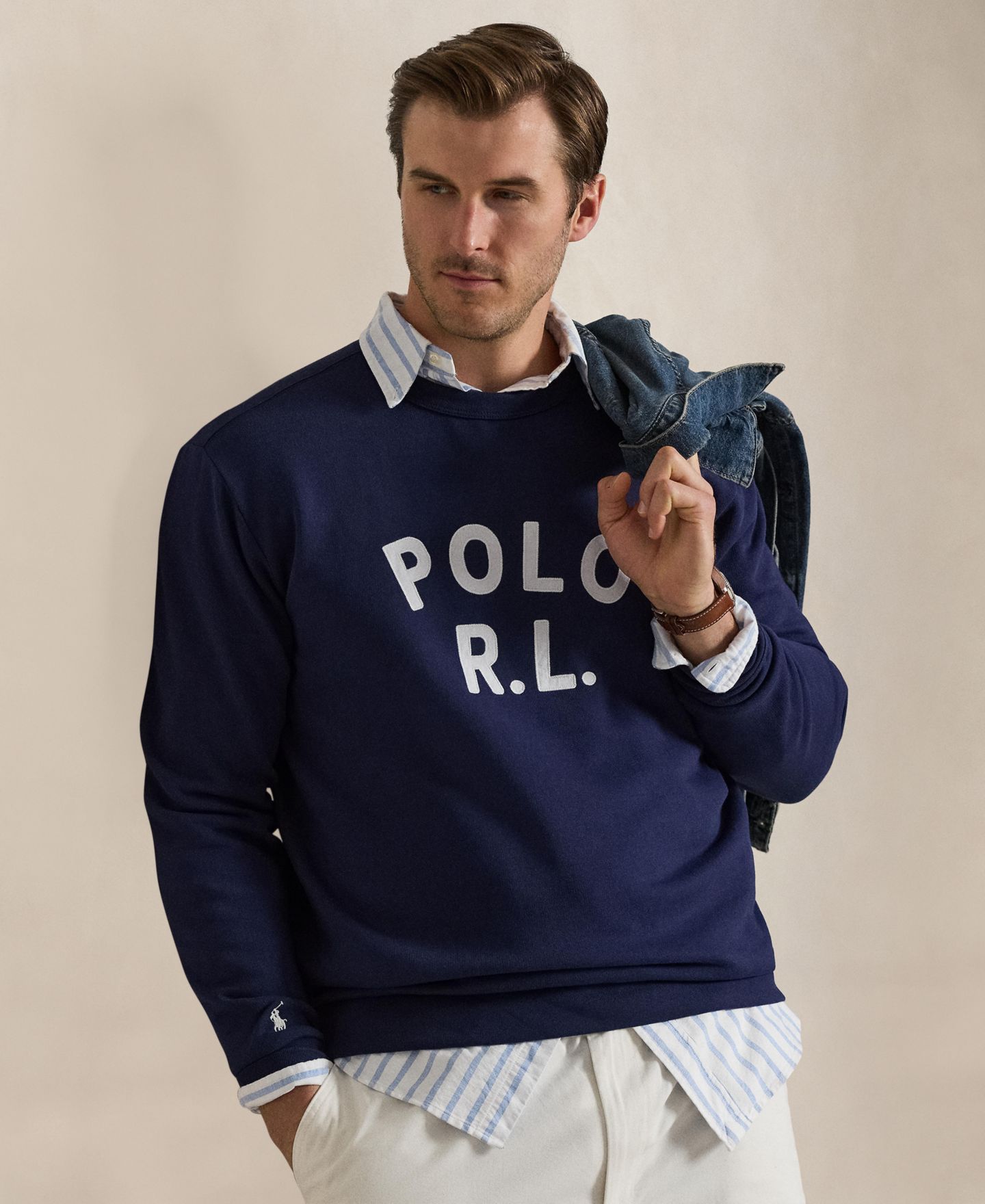 Мужские толстовки Polo Ralph Lauren Big & Tall Logo Fleece, цвет: Тёмно-синий — фото 3