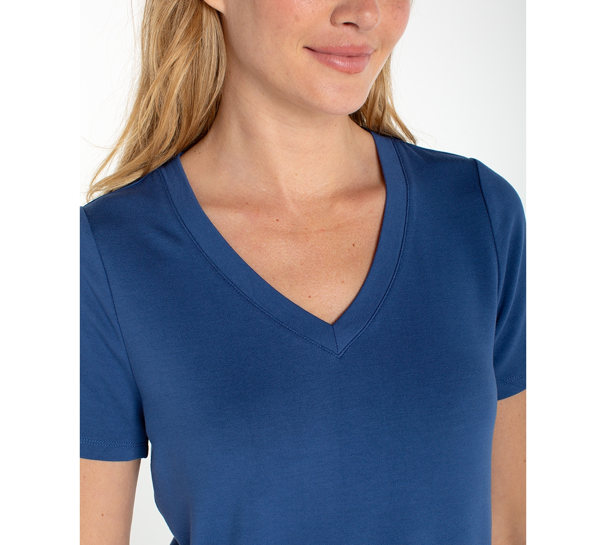 Liverpool Los Angeles Women's Short-Sleeve V-Neck Knit T-Shirt