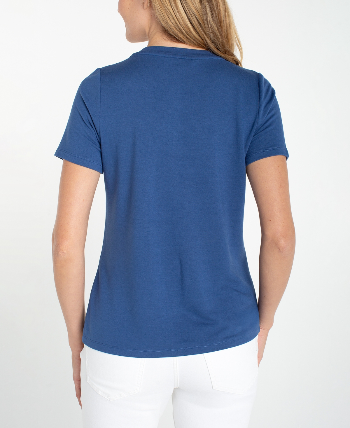Liverpool Los Angeles Women's Short-Sleeve V-Neck Knit T-Shirt