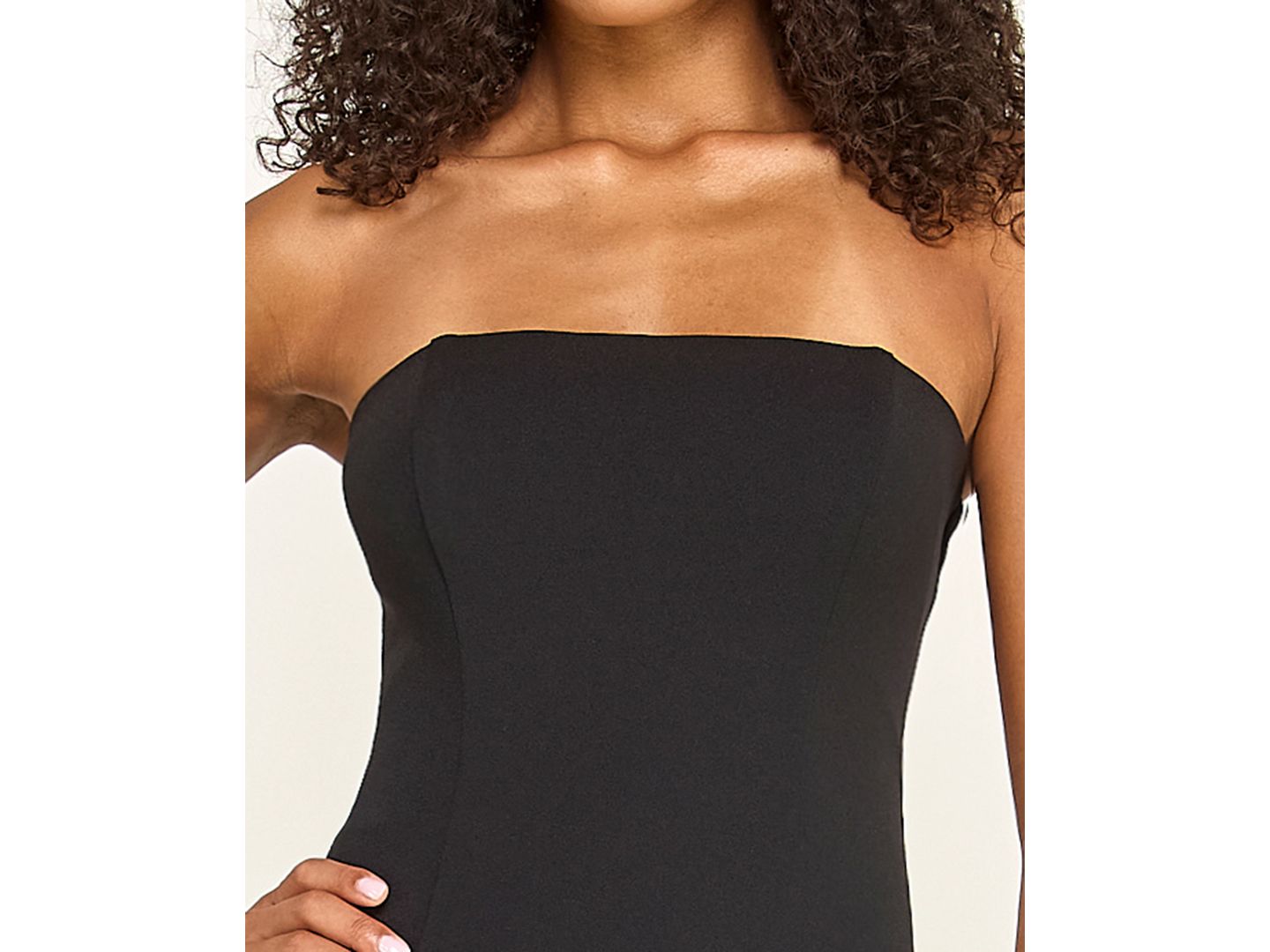Женское платье SENI & CADE Juniors' Asymmetrical Fringe Hem Strapless Midi, цвет: Чёрный / Рыжевато-коричневый — фото 4
