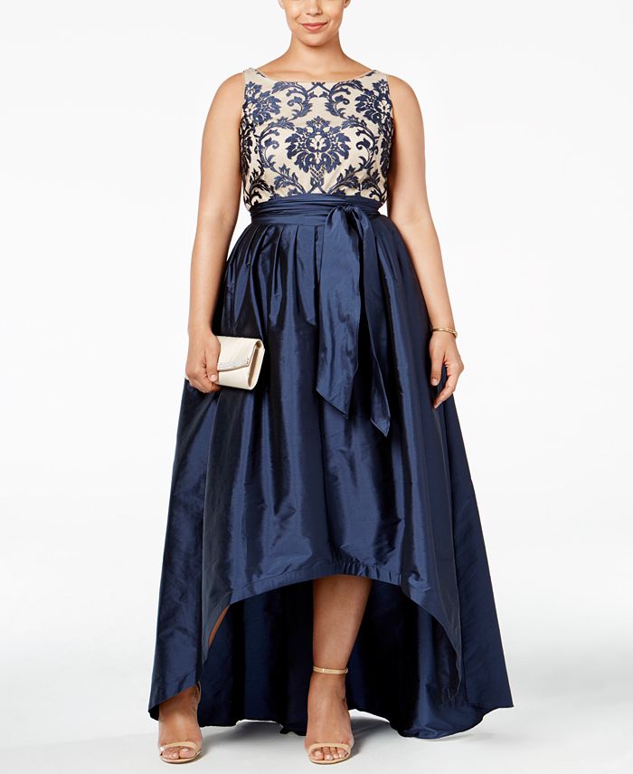 Adrianna Papell Plus Size Embroidered Lace Ball Gown - Macy's