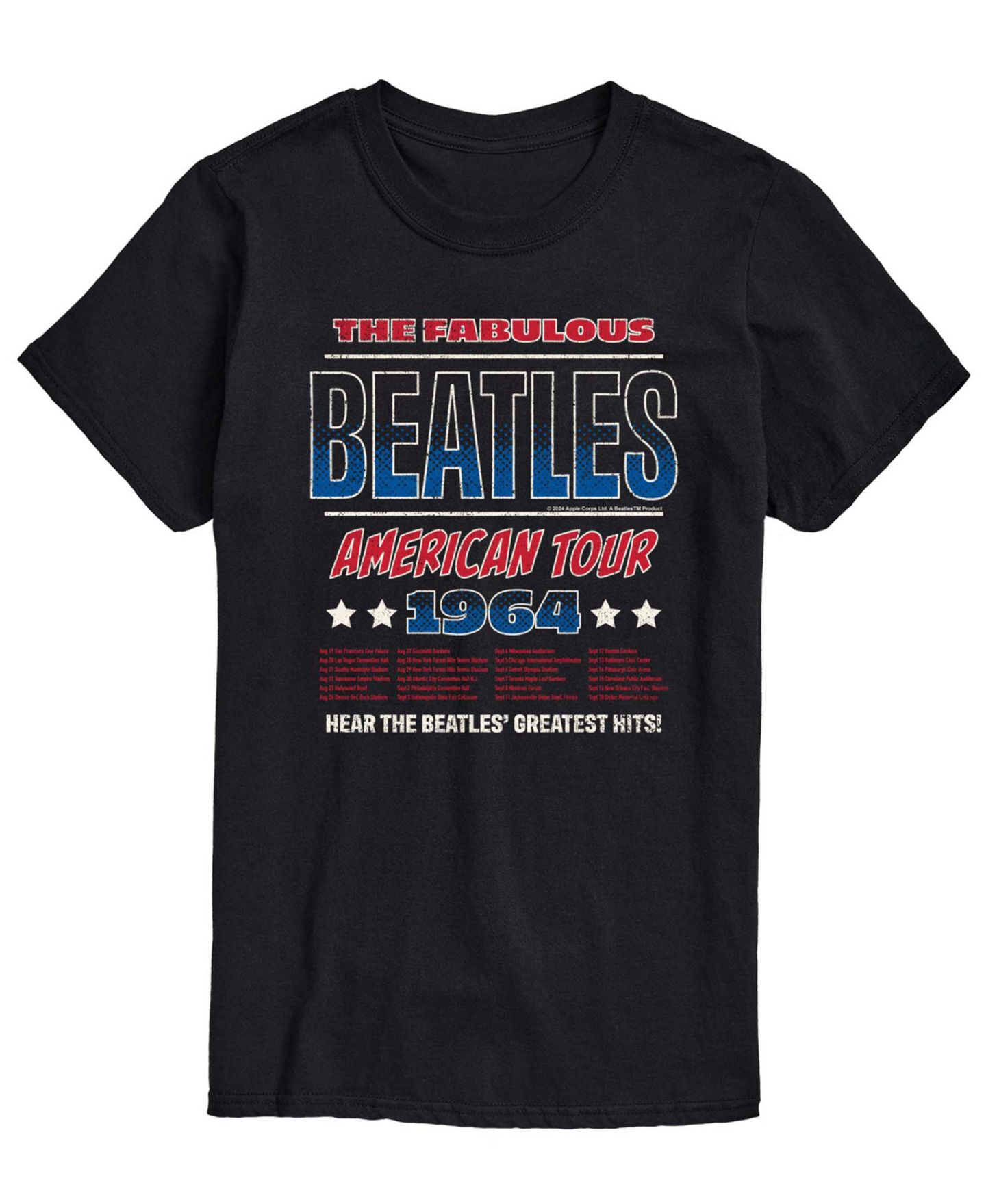Мужская футболка AIRWAVES The Beatles American Tour 64 Short-Sleeve Graphic, цвет: Чёрный — фото 1