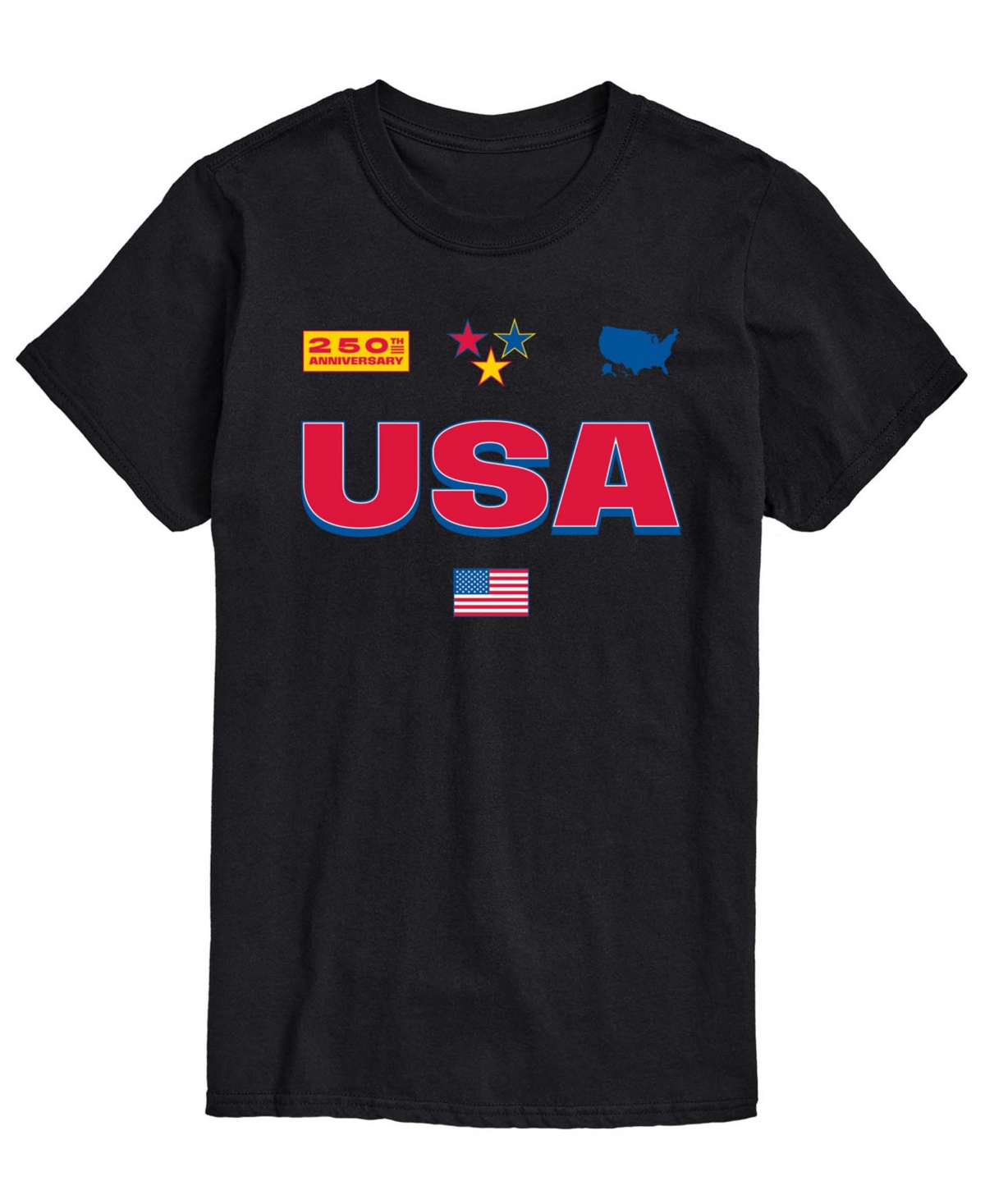 Airwaves Men's Usa 250 Jersey Short-Sleeve Graphic T-Shirts - Black