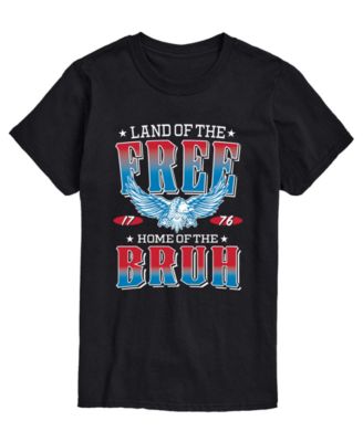 Men's Land Of The Free Home Of The Bruh Short-Sleeve Graphic T-Shirt