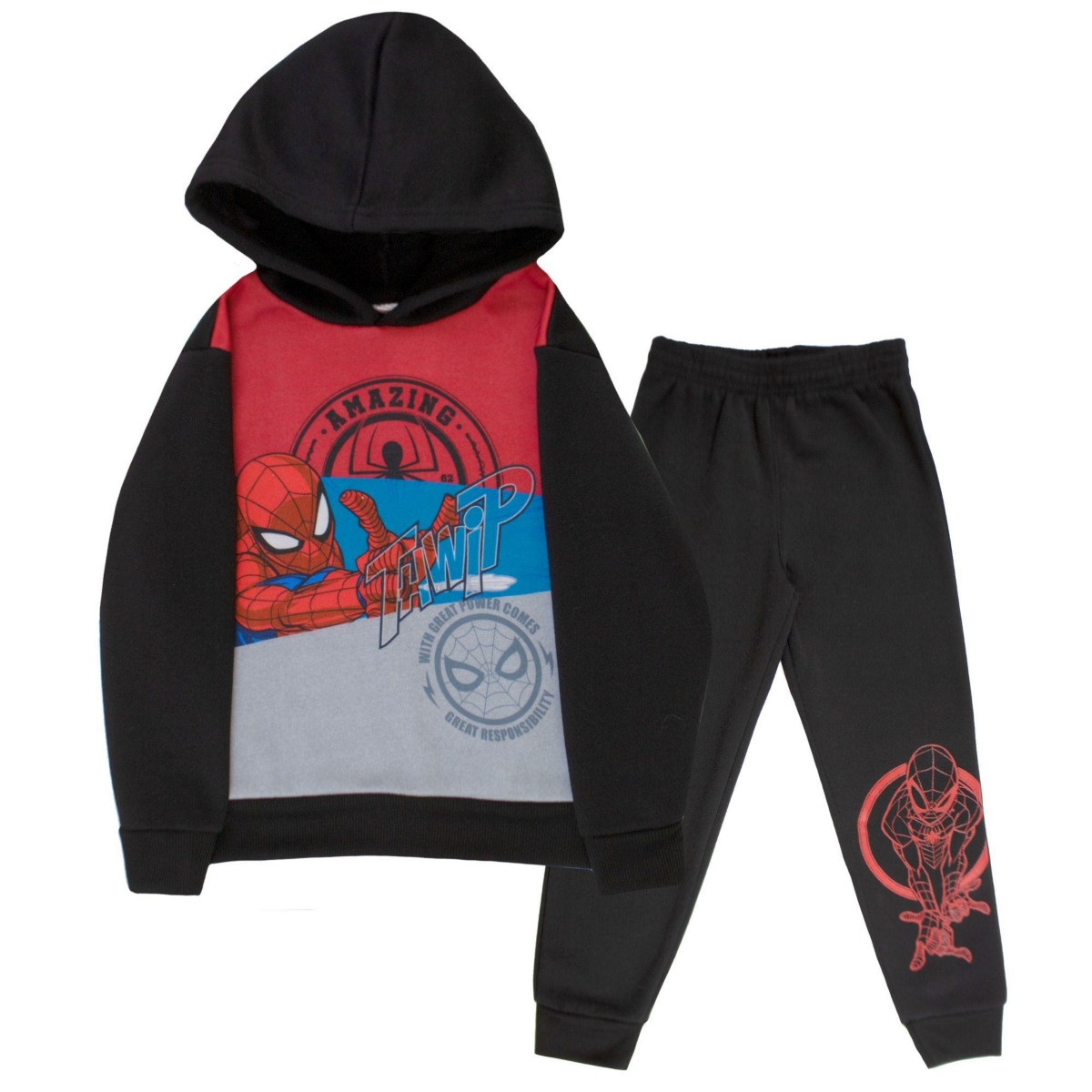 Spider-Man Little Boys 2 Piece Fleece Long Sleeve Hoodie and Pants Set