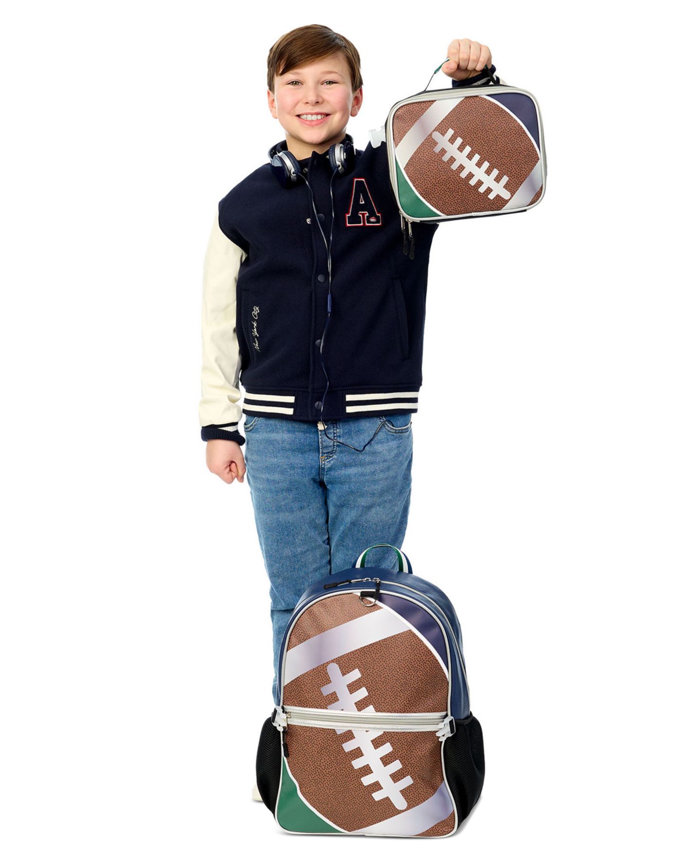 Сумки Extreme Nation Football Backpack, Lunch Bag and Headphone, 3-Piece Set для мальчиков, цвет: Чёрный / Зелёный — фото 8