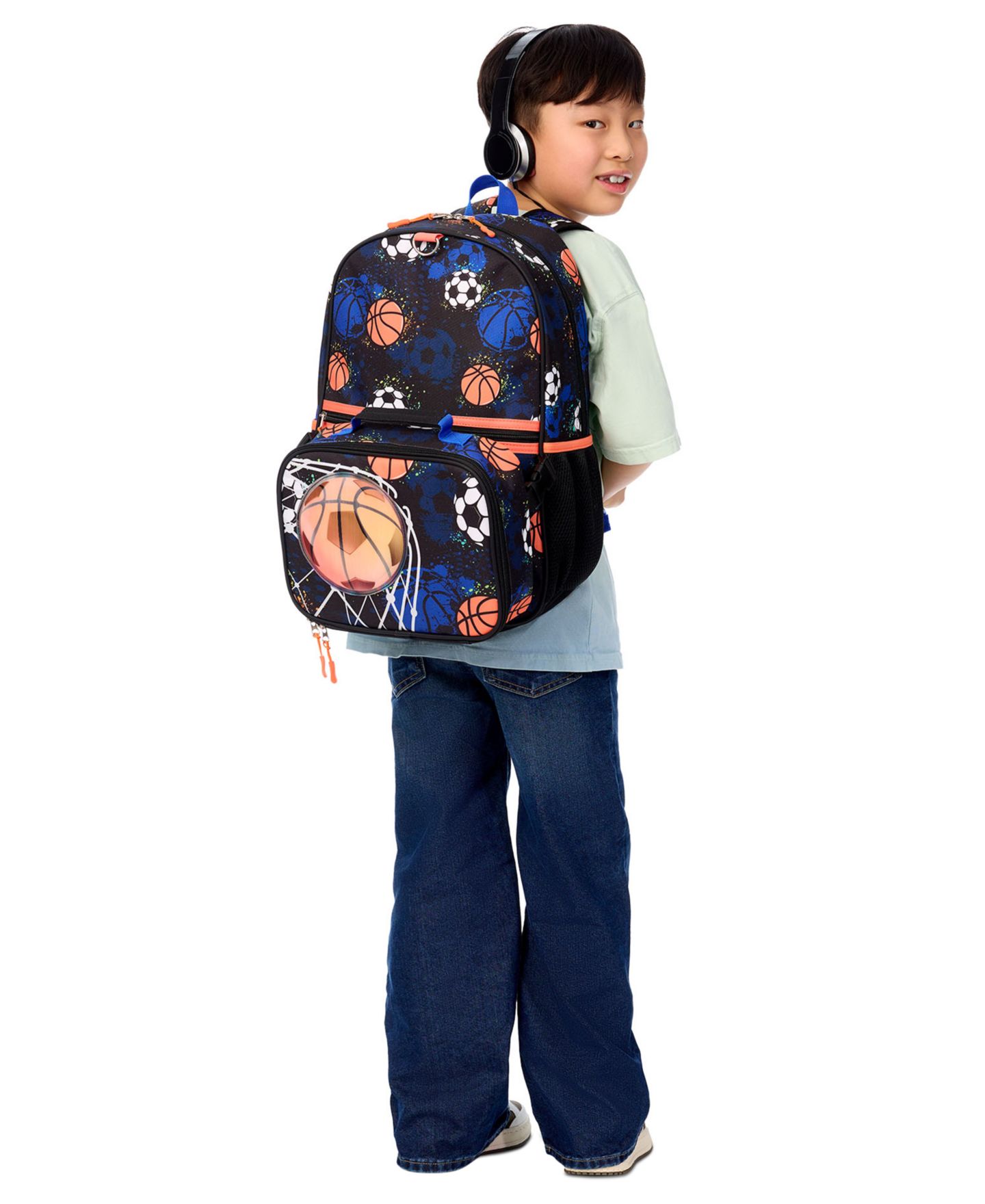 Сумки Extreme Nation Lenticular Sports Backpack, Lunch Box and Headphone, 3-Piece Set для мальчиков, цвет: Чёрный / Синий — фото 11