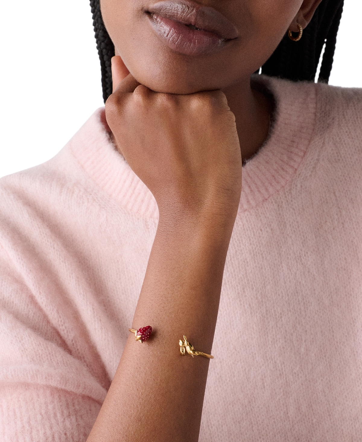 kate spade new york Gold-Tone Secret Garden Strawberry Cuff Bracelet