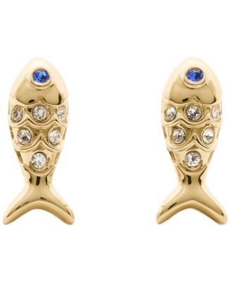 Gold-Tone Summer Daze Fish Stud Earrings