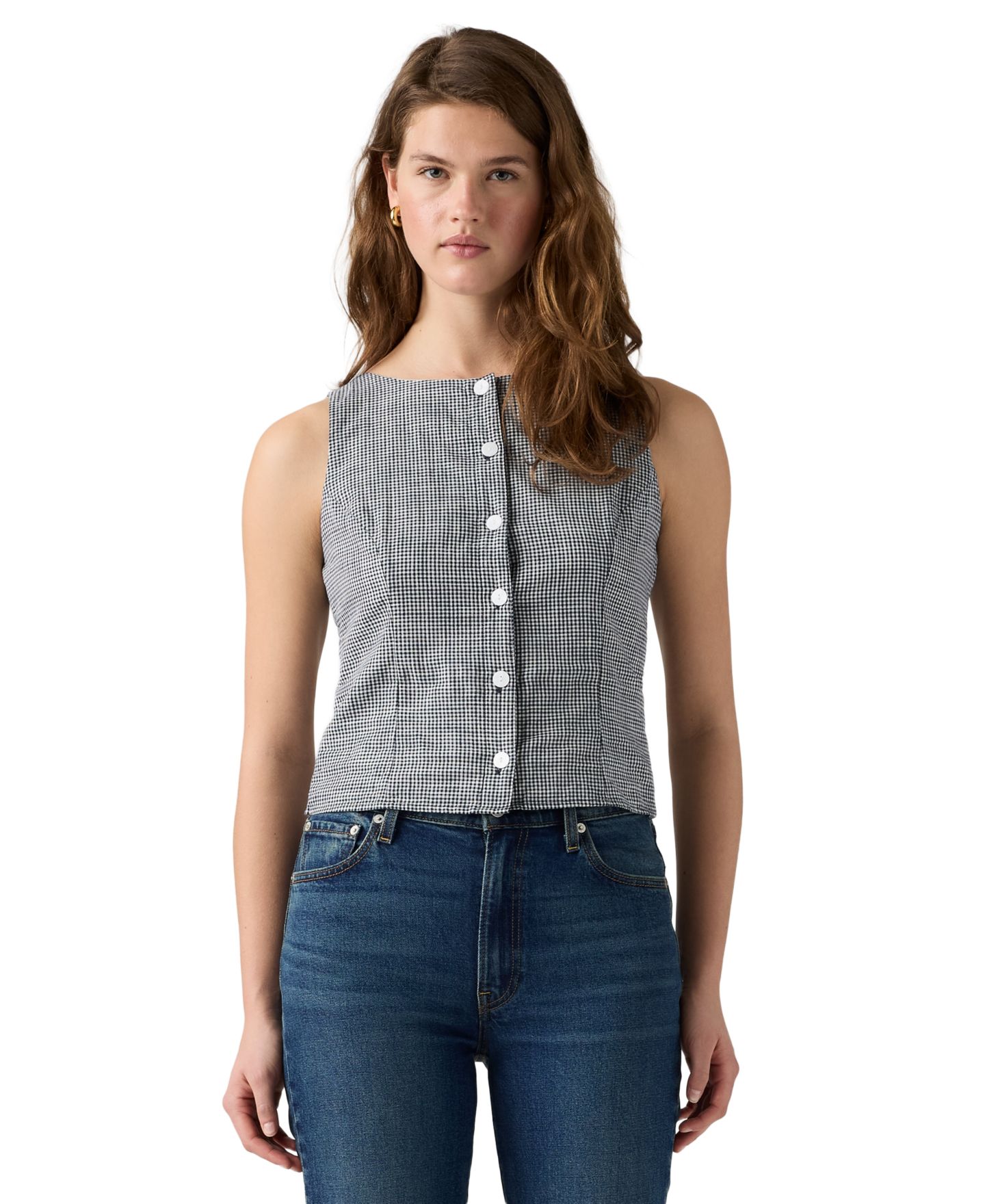 Женский топ Levi's Pippa Sleeveless Top, цвет: Клетчатый — фото 2