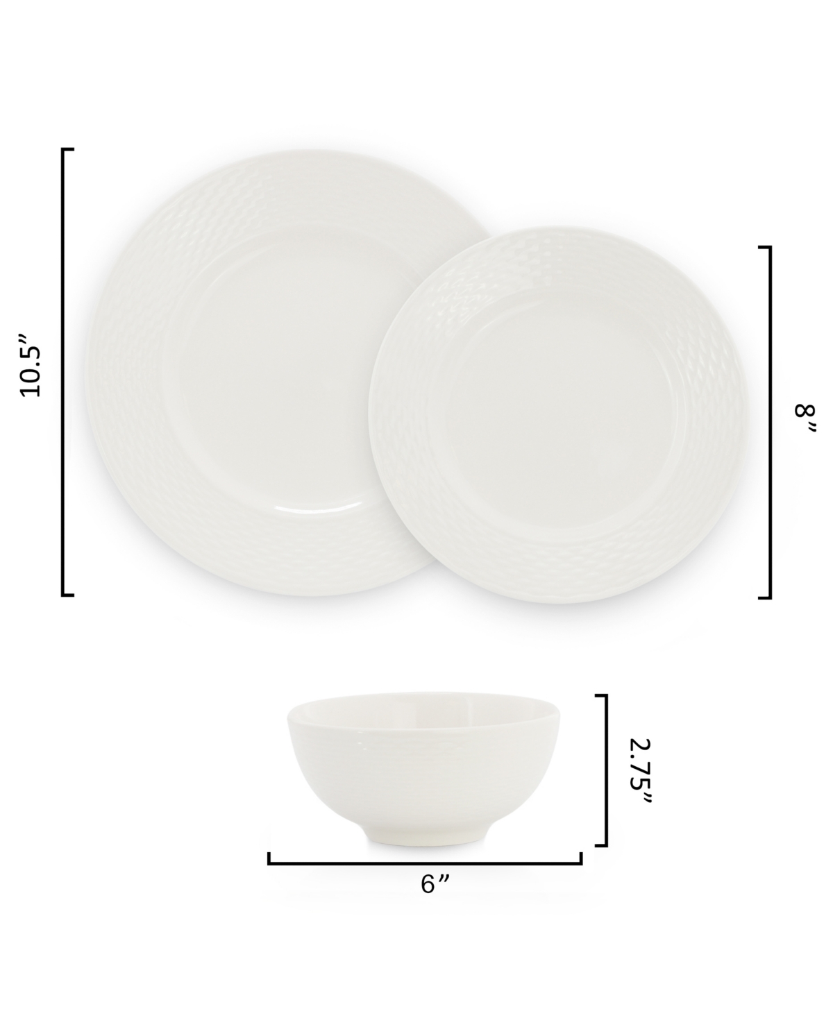 Elama Gemma 12-Piece Dinnerware Set, Service For 4