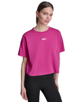 Women's Metallic Bubble Logo Drop Shoulder Pull-On T-Shirt