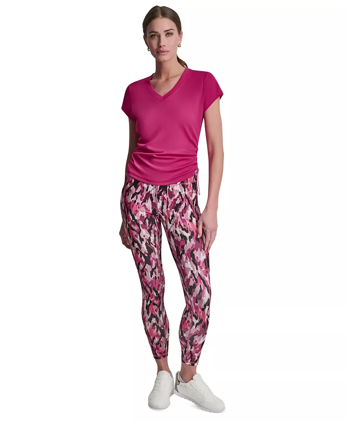Women's Ruched Side Seams V-Neck Tech T-Shirt - thumbnail 2