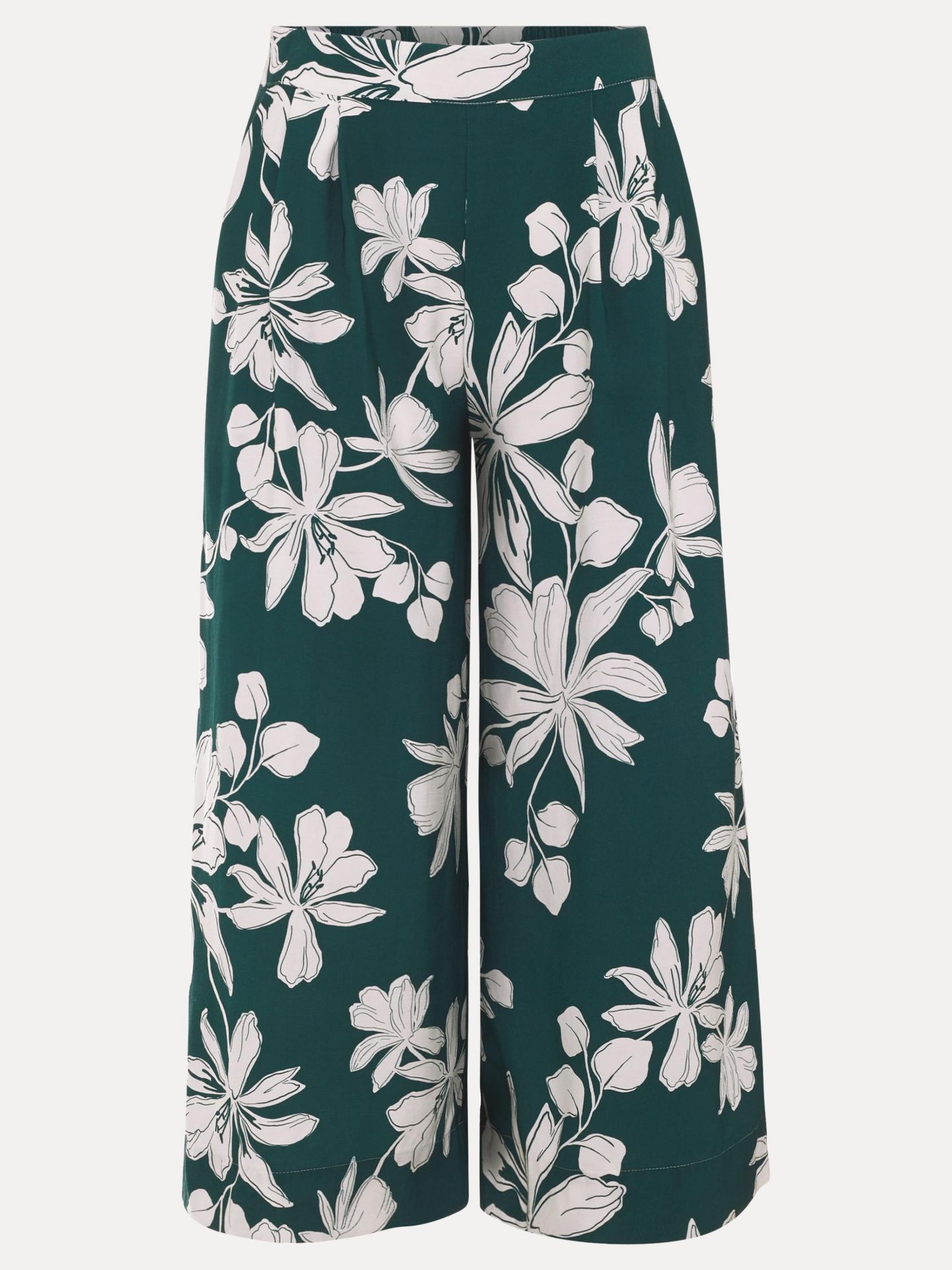 Женские брюки Phase Eight Josie Floral Print Culotte, цвет: Зелёный — фото 8