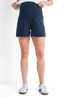 Maternity Ribbed Lounge Shorts with Over-the-Belly Waistband