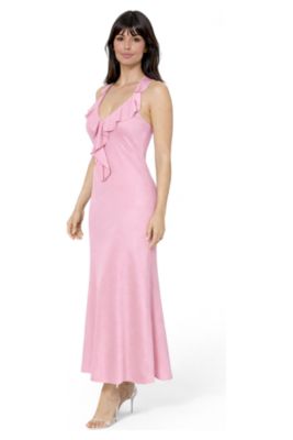 nude halter neck dress Nude Floor Length Dress | Ester Dress