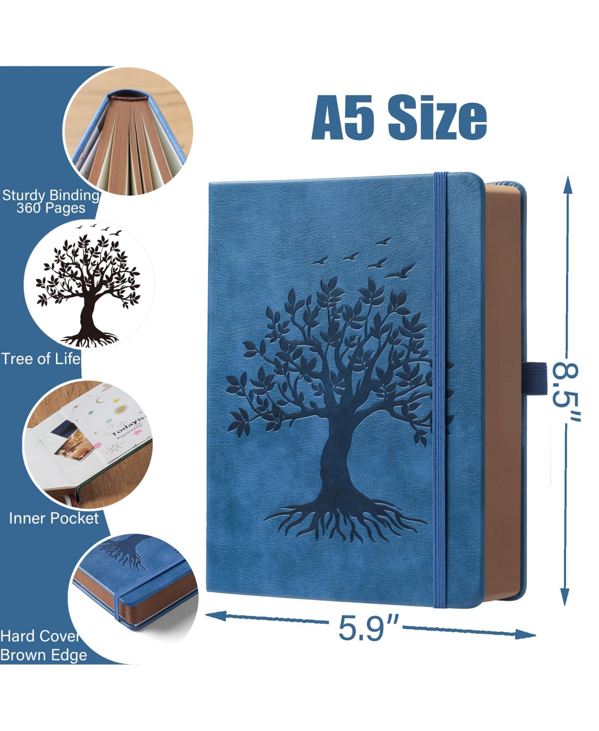 Gnuadz Tree of Life Lined Journal With Pen Pocket