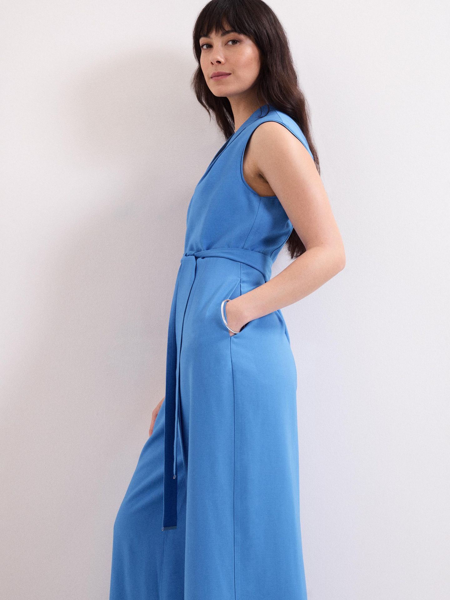 Женский комбинезон Phase Eight Marta V-Neck Jumpsuit, цвет: Синий — фото 4