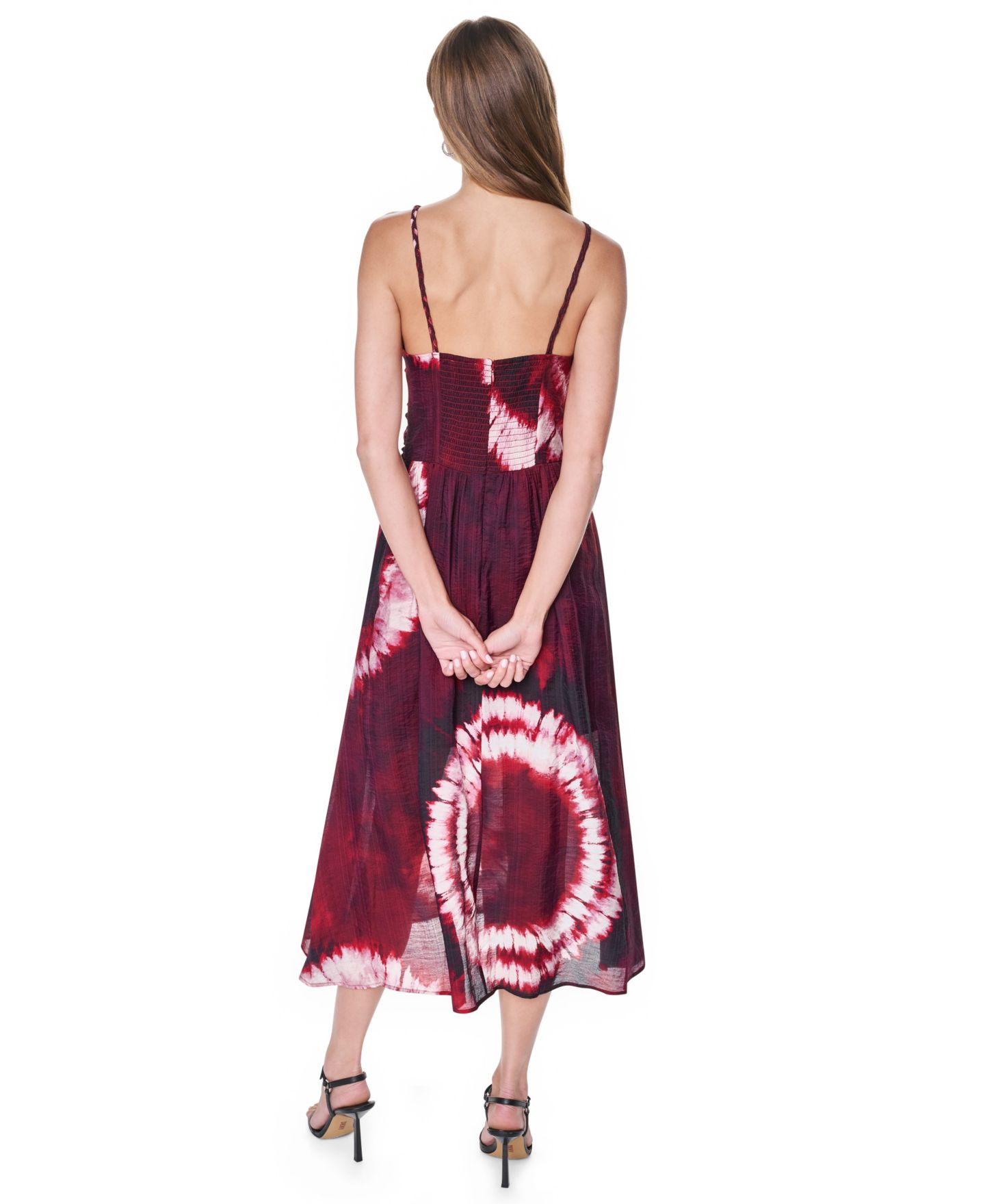 Женское платье DKNY Printed Voile Braided Detail V-Neck, цвет: Firework Tiedye — фото 4