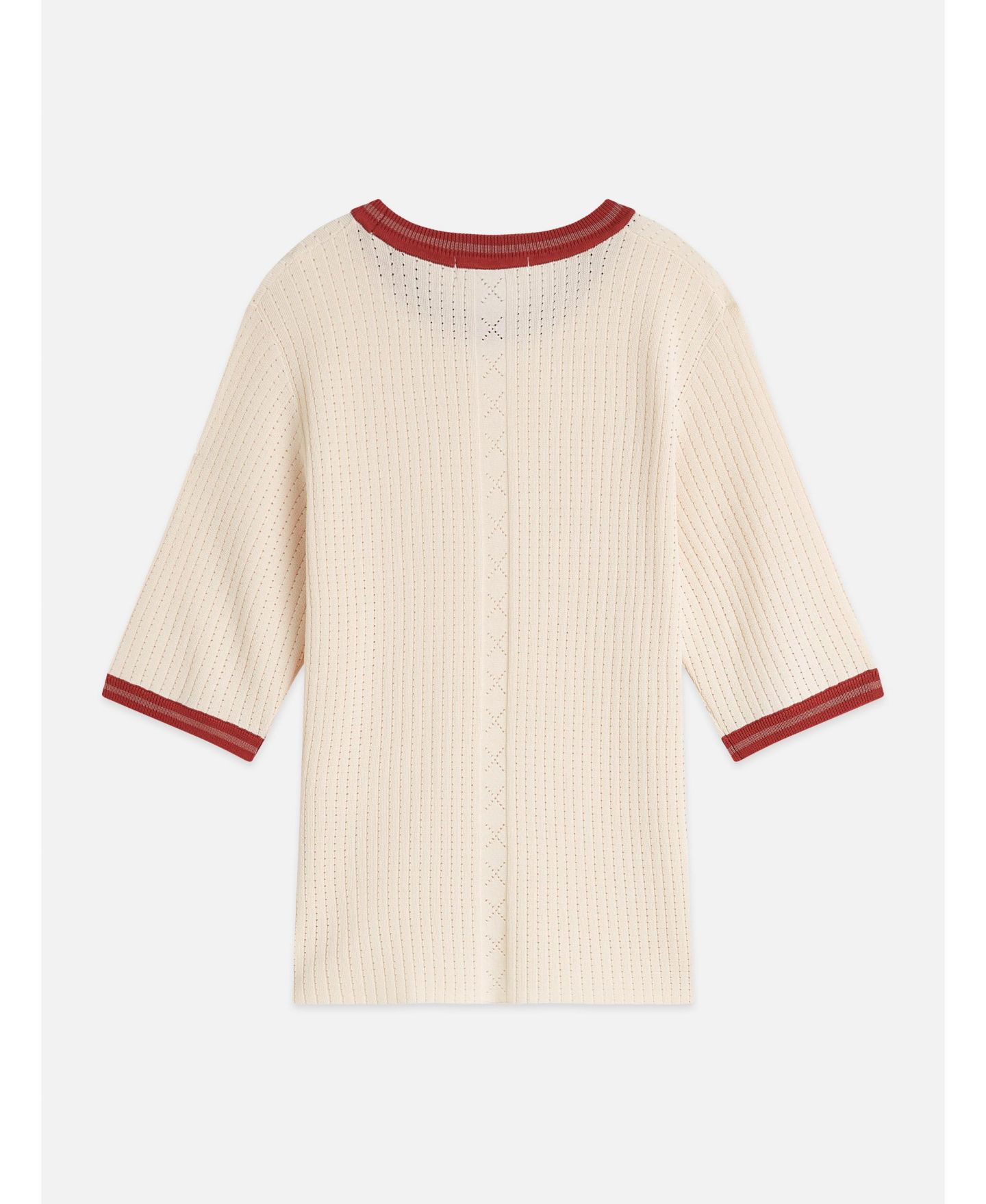 Женская футболка SCOTCH & SODA Tops and Tees Pointelle Knitted Relaxed-Fit, цвет: Сливочный — фото 5