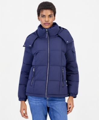 Women's Hooded Short Faux Fur Collar Puffer Coat