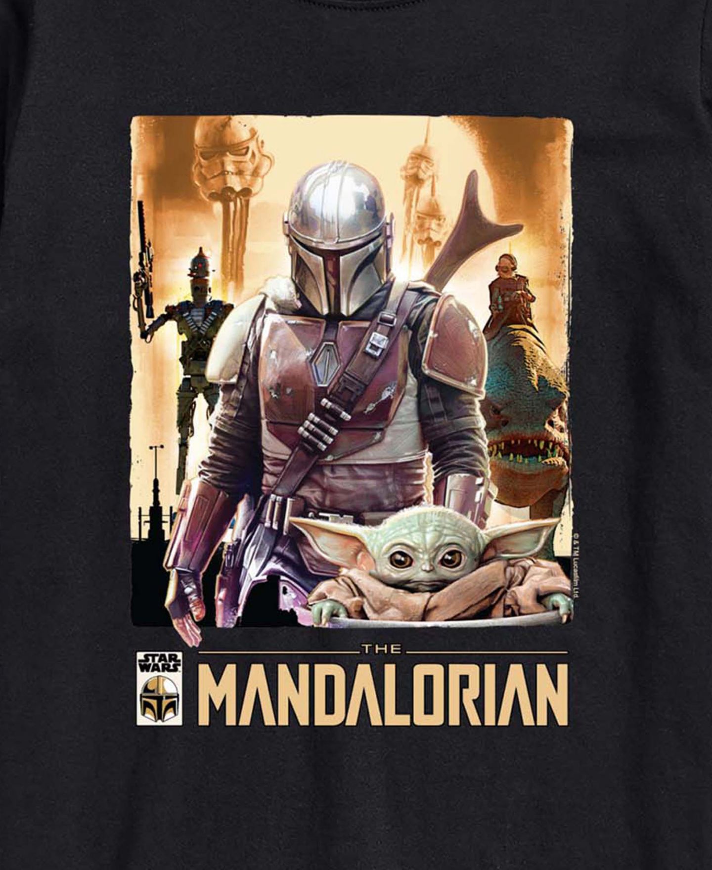 Мужская футболка AIRWAVES The Mandalorian Collage Short-Sleeve Graphic, цвет: Чёрный — фото 3
