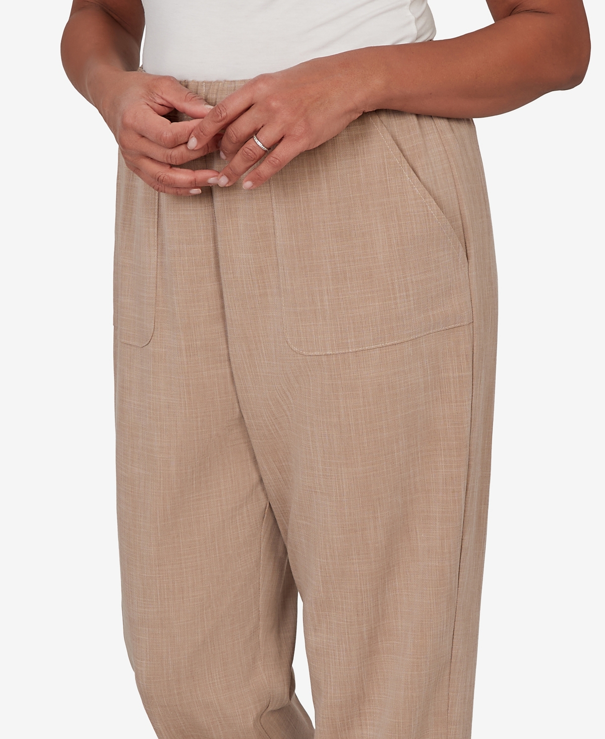 Alfred Dunner Petite Grand Bazaar Textured Pull-On Pants