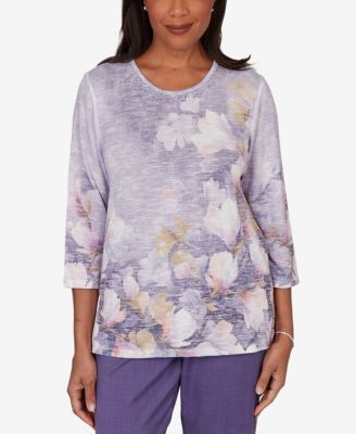 Petite Grand Bazaar Amethyst Floral Top