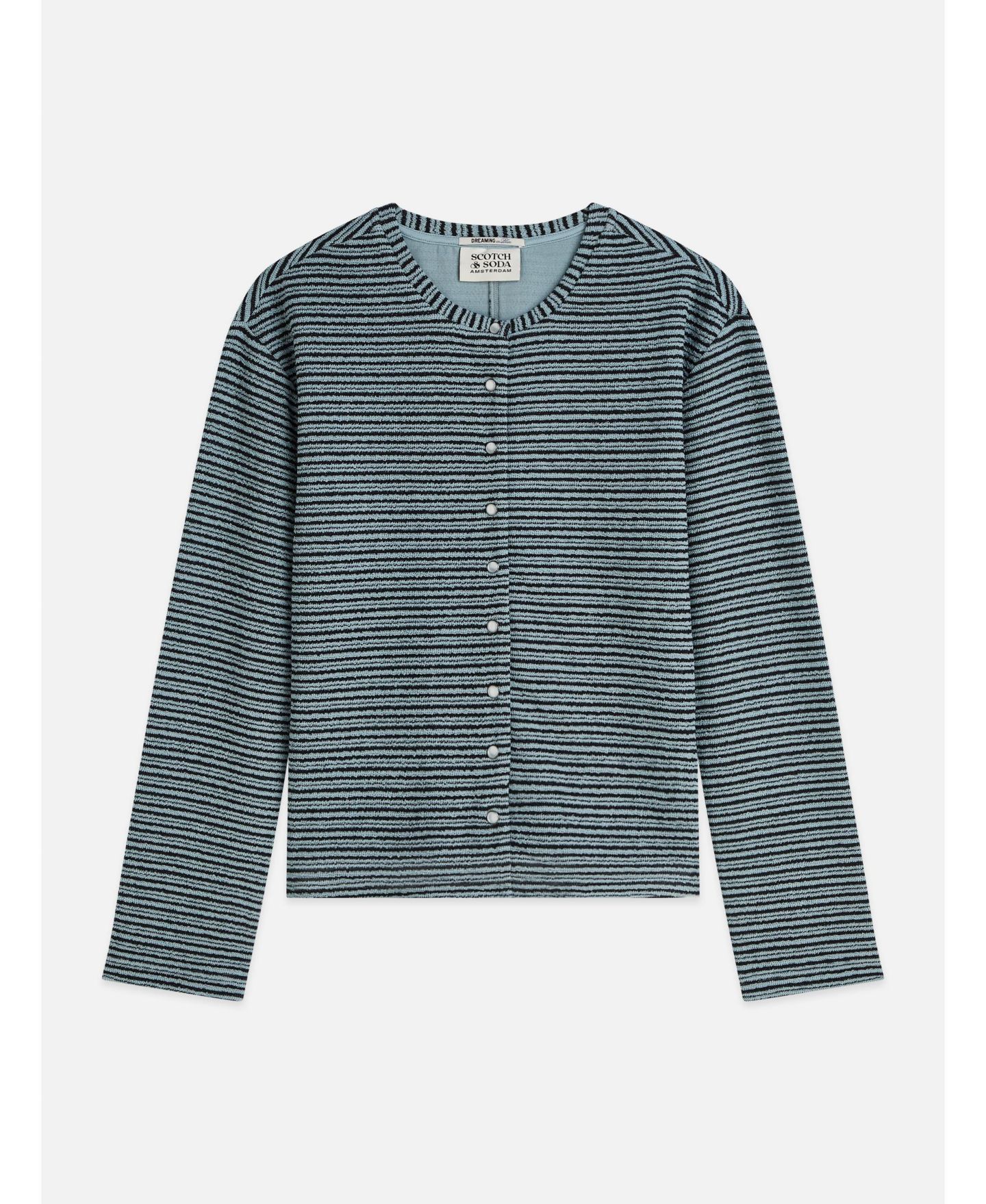 Женский свитшот SCOTCH & SODA Sweatshirts Stripe Button Down Sweatshirt, цвет: Полосатый — фото 2