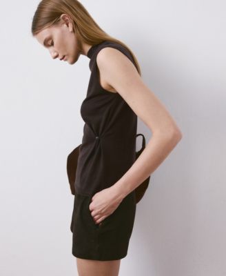 Women's Side Gathered Knitted Top