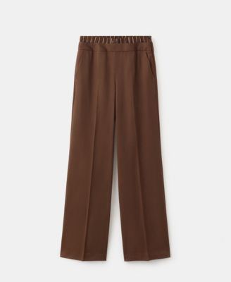 Women's Combined Striped Waistband Lyocell Pants