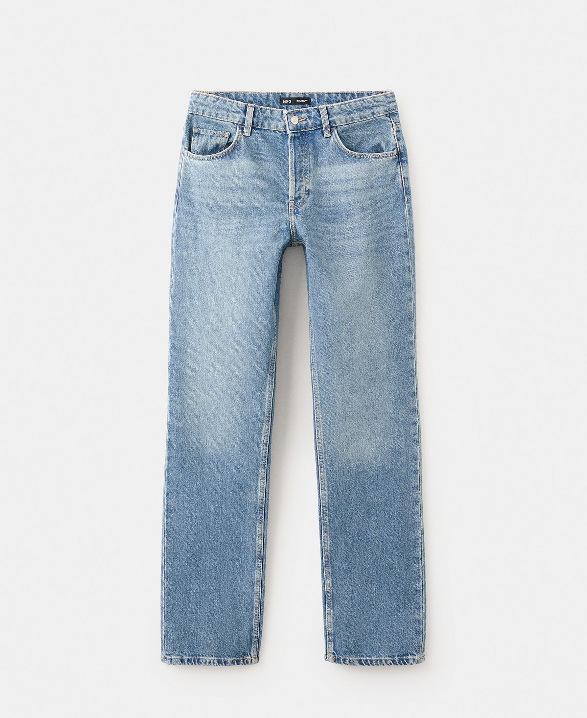 Mango Women's Straight Low-Waist Jeans view 5 — MAYCSS fashion products