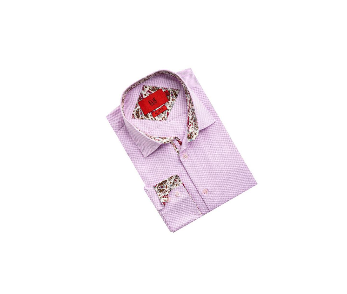 Мужская рубашка Elie Balleh Slim Fit Houndstooth Dress Shirt — фото 3