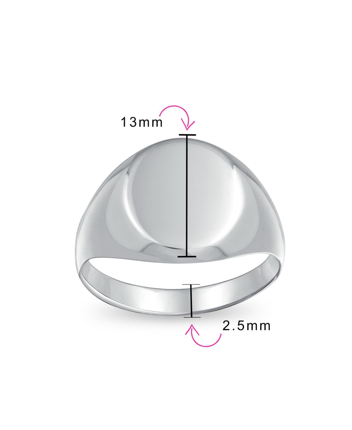 Bling Jewelry Basic Simple Initial Monogram Sterling Silver Ring Oval Signet Design