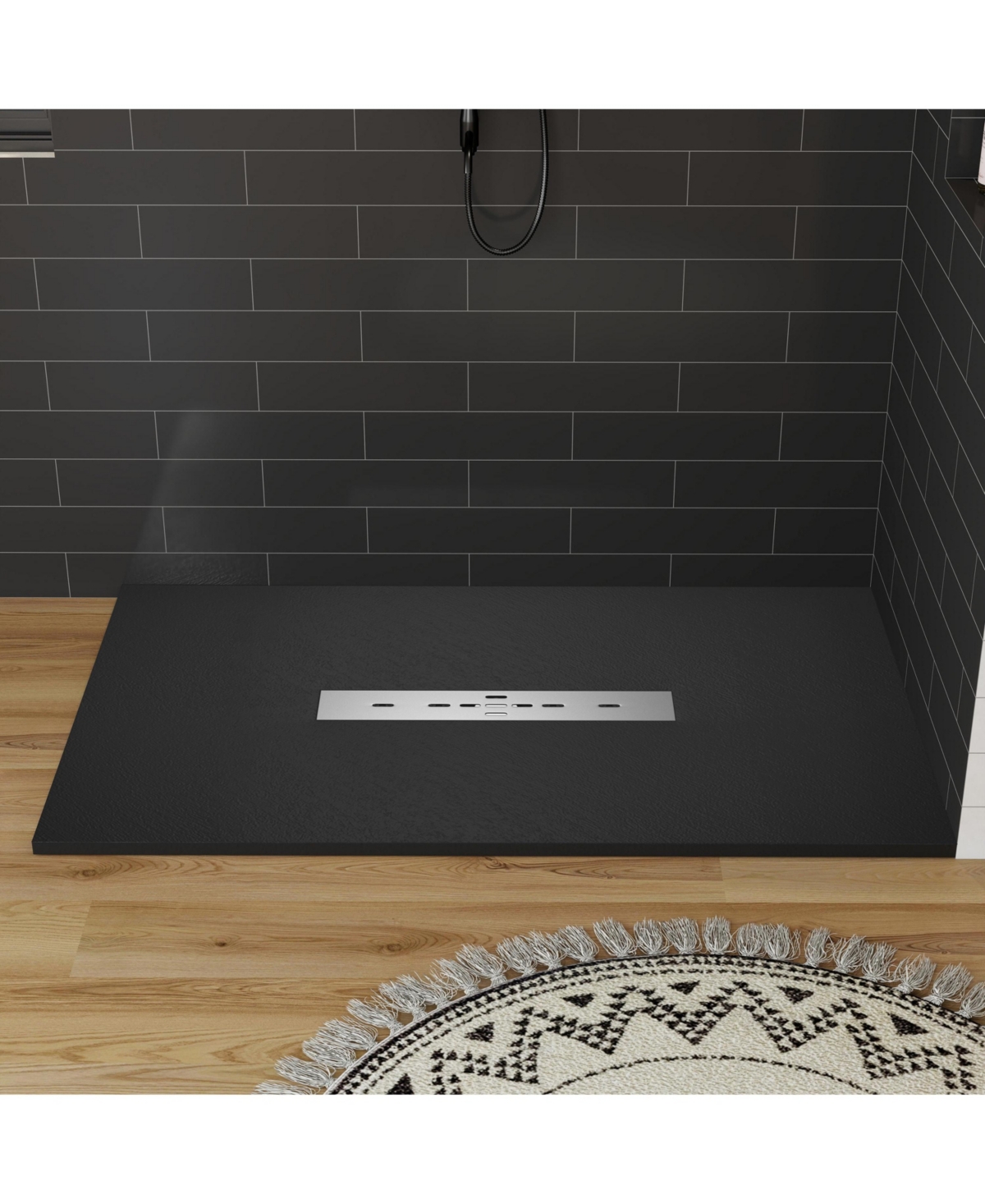 Casainc Low-Profile Smc Shower Base with Non-Slip Smc Solid Surface
