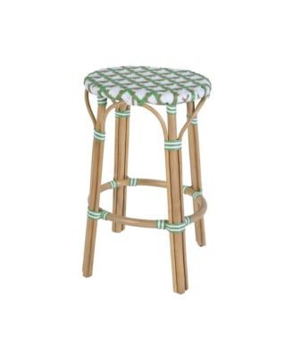Ballito Seat Height Oval Rattan Bar Stool with Footrest