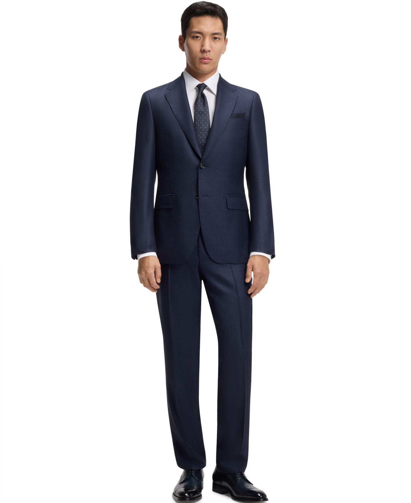 Мужская рубашка Hugo Boss Cotton Slim-Fit Dress Shirt, цвет: Белый — фото 4
