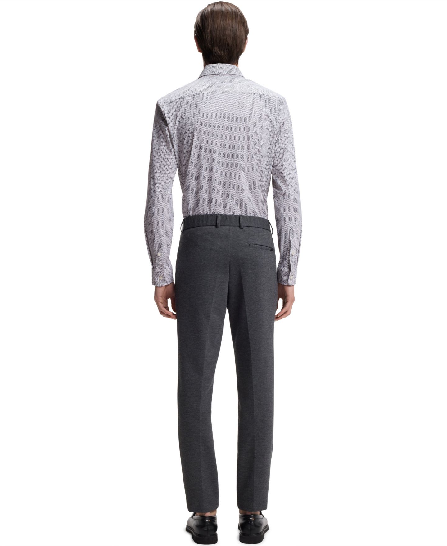 Мужская рубашка Hugo Boss Printed Performance-Stretch Jersey Slim-Fit Dress Shirt, цвет: Тёмный бежевый — фото 3