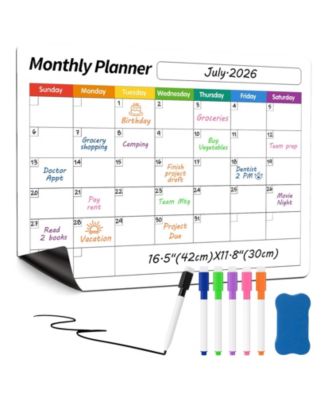 Magnetic Calendar Whiteboard Monthly Planner Fridge