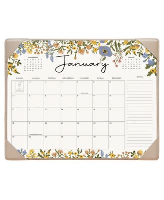 Desk Calendar 2026 Mat Pad Floral Apricot