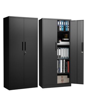 72 Inch Hight Metal Garage Storage Cabinet, Lockable Steel Tool Cabinet with 4 Shelves