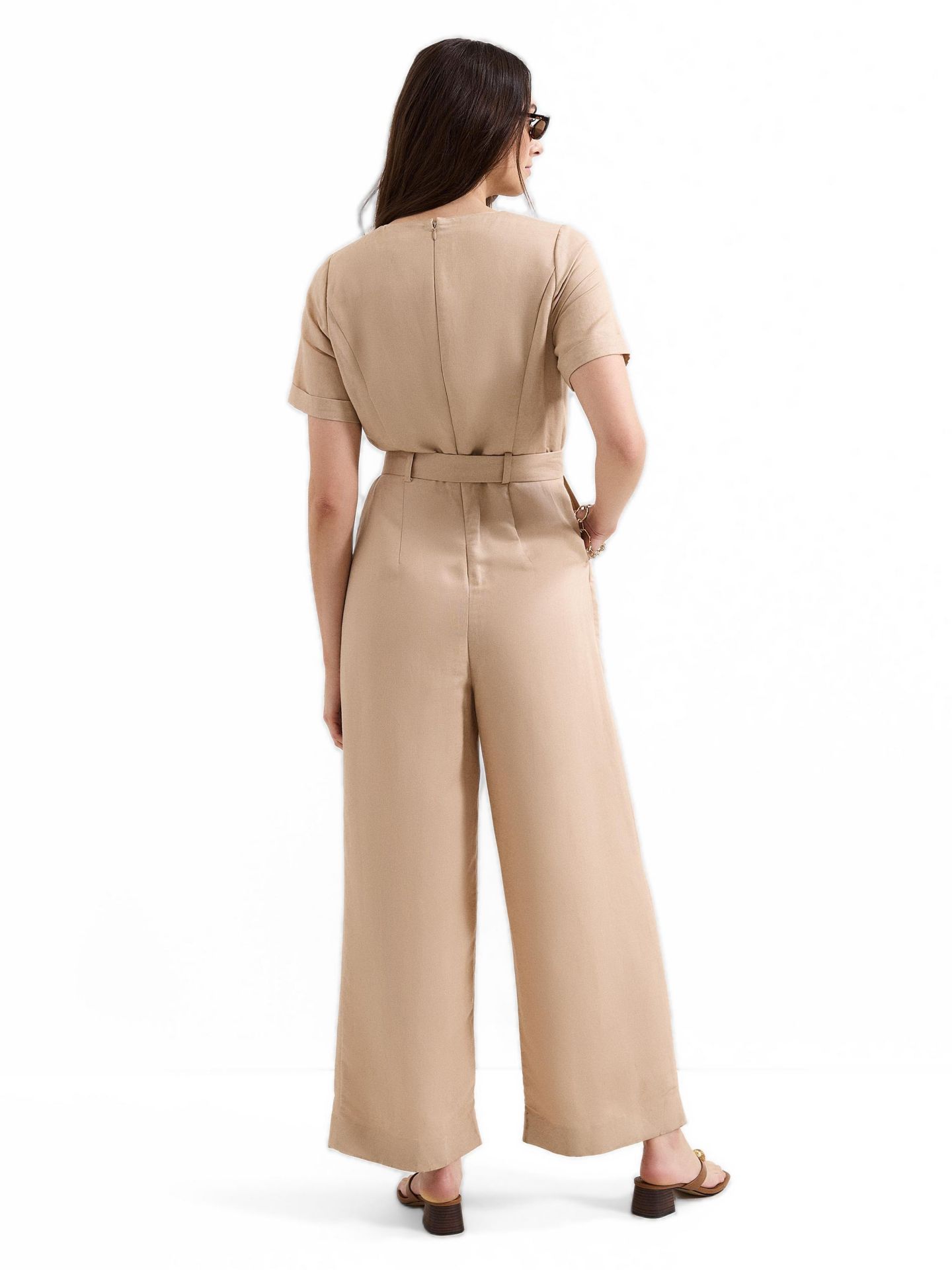 Женский комбинезон Phase Eight Daniela V-Neck Short Sleeve Jumpsuit, цвет: Нейтральный — фото 4