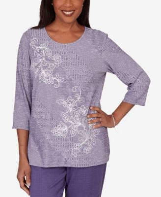 Women's Grand Bazaar Embroidered Diagonal Textured Knit Top