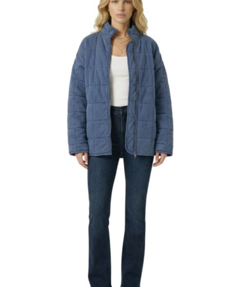 Женские куртки Modenaire Women's Quilted Fleece Long Sleeve Jacket