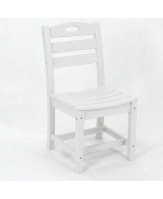 Set of 2 HDPE Patio Dining Chairs, Armless Outdoor Side Chairs