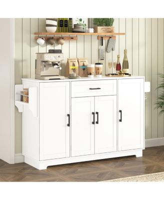  54.3" 4-Door Sideboard Buffet Cabinet with Storage and Adjustable Shelves