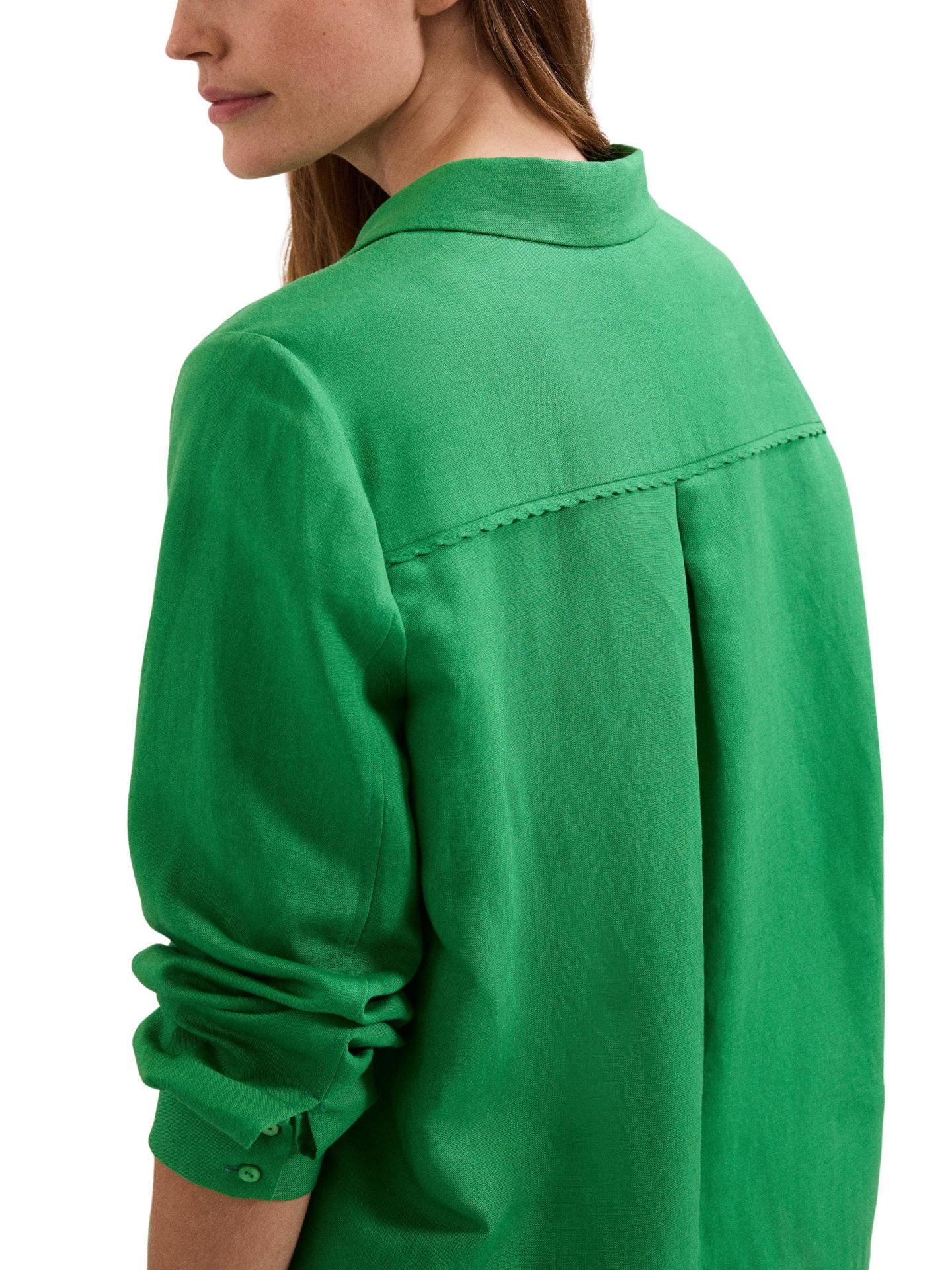 Женская рубашка Phase Eight Sloane Linen, цвет: Зелёный — фото 4