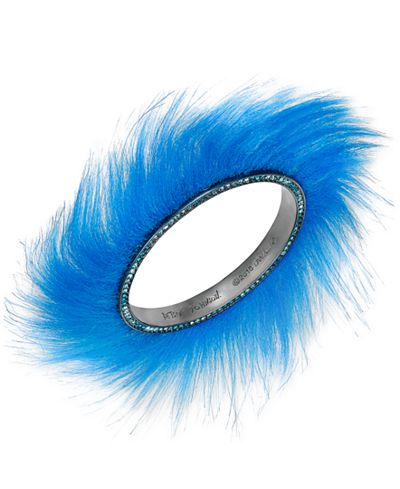 Betsey Johnson xox Trolls Faux-Fur Bangle Bracelet, Only at Macy's